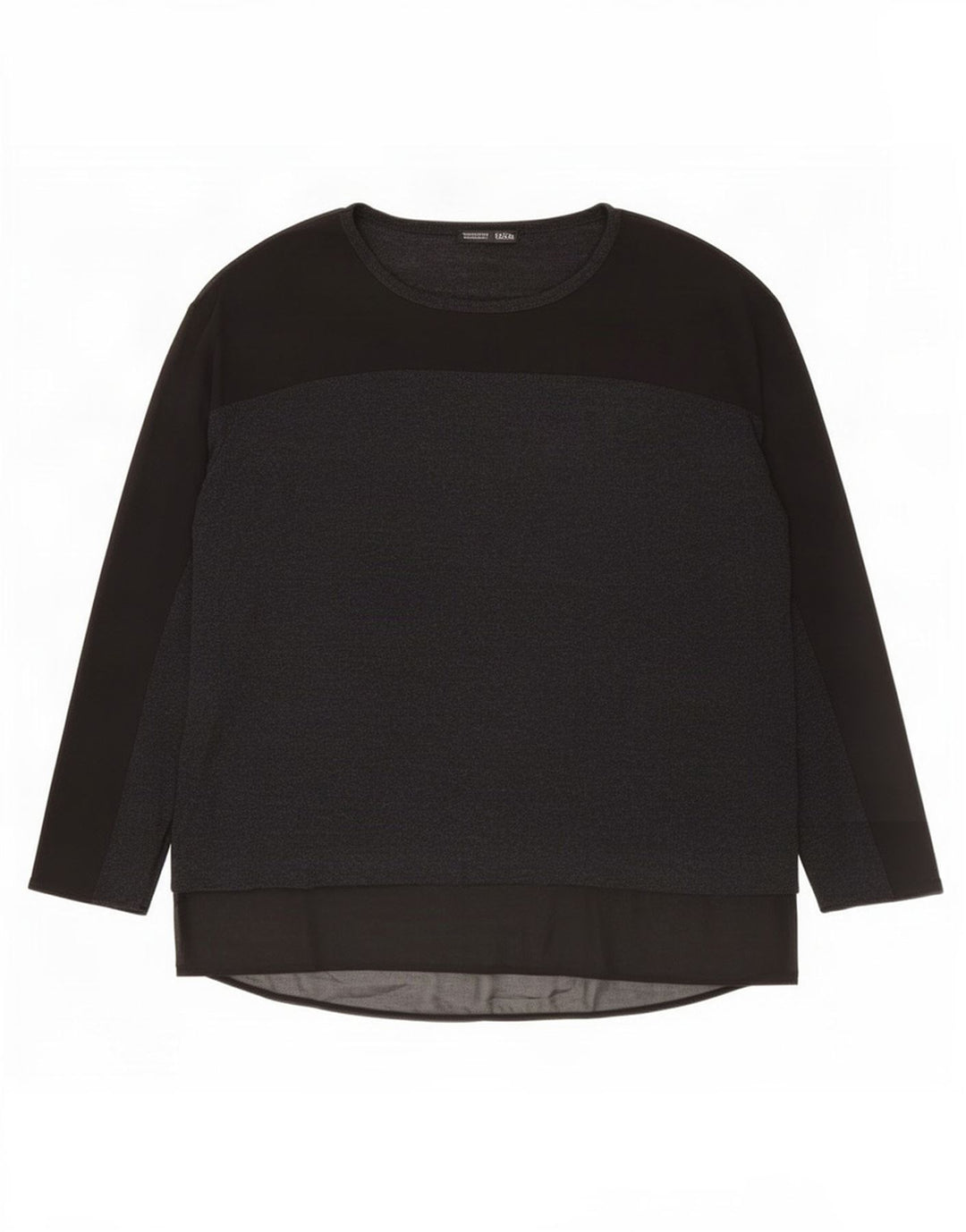 Женский топ оверсайз Zara UK 14 с длинным рукавом, средний черный, вискоза