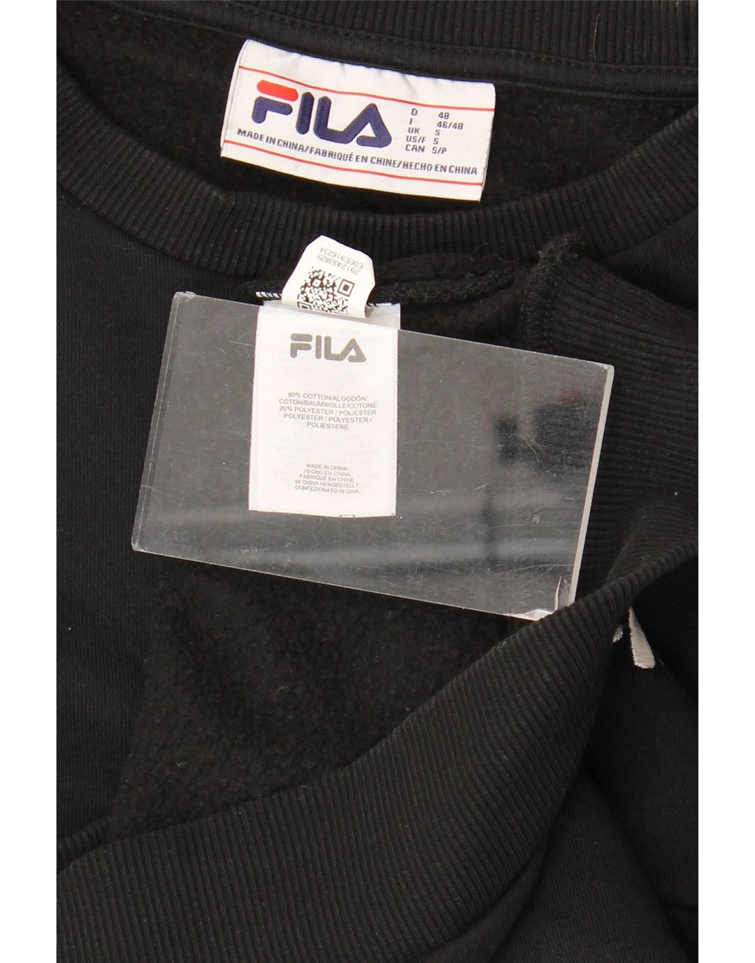 Мужской свитшот Fila, маленький черный хлопковый джемпер с цветными блоками