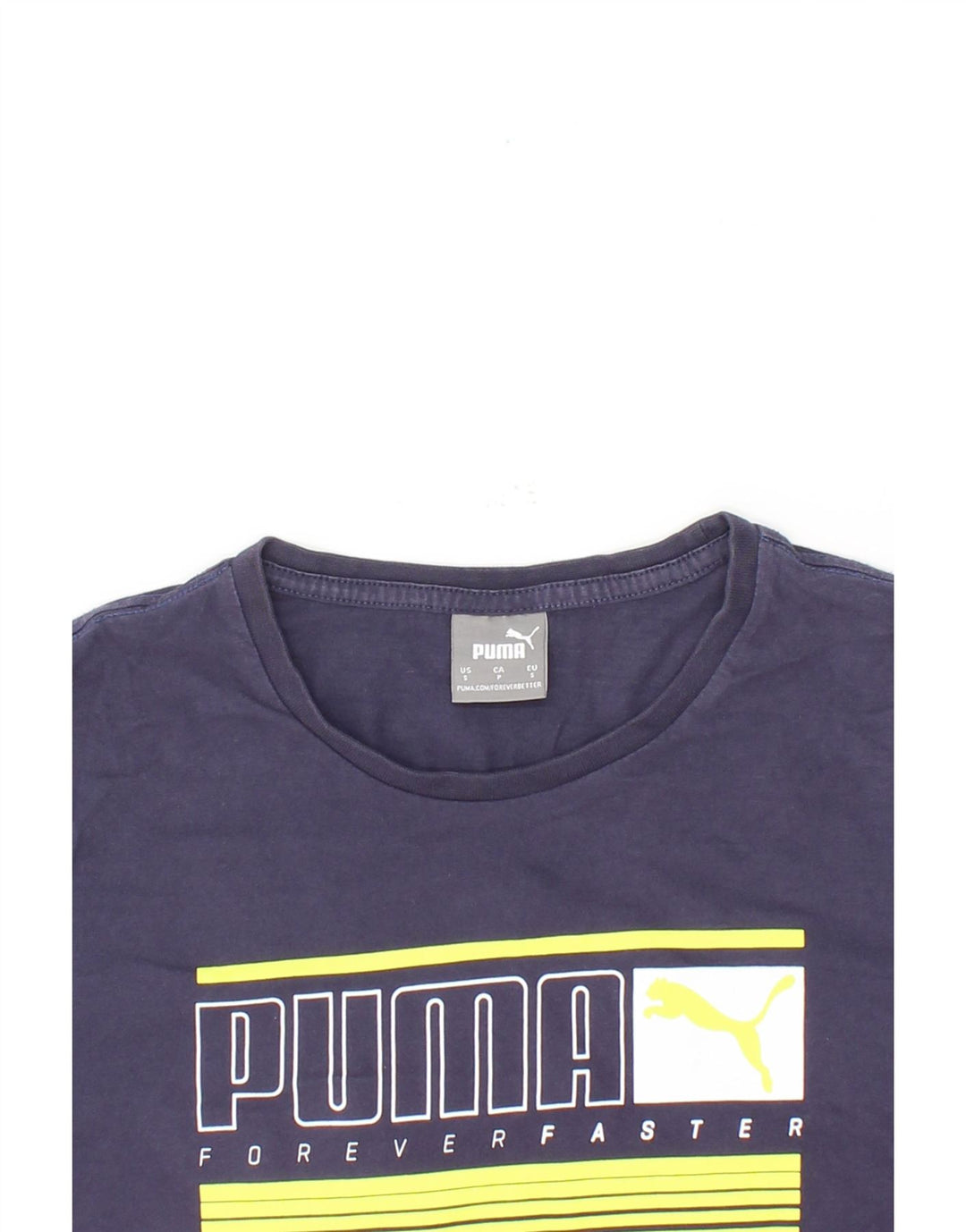 PUMA Mens Graphic T-Shirt Top Small Navy Blue Cotton Vintage Puma and Second-Hand Puma from Messina Hembry 
