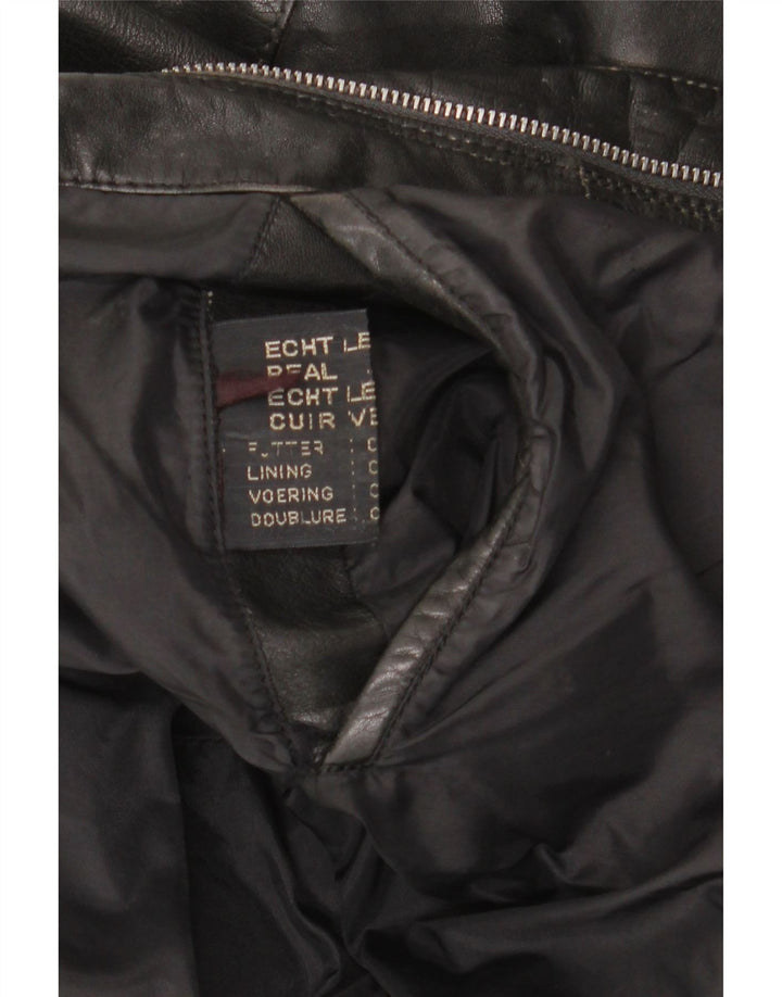 Винтажная мужская кожаная куртка UK 42 XL, черная кожа