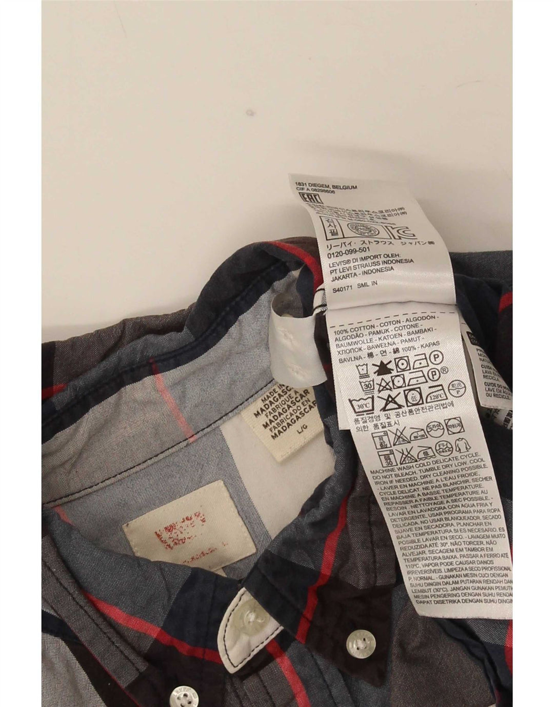 Мужская рубашка Levi's, большая темно-синяя клетчатая хлопковая рубашка