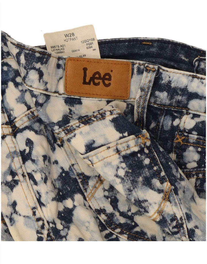 Женские джинсовые шорты Lee W28, темно-синие, хлопковые, цвета тай-дай