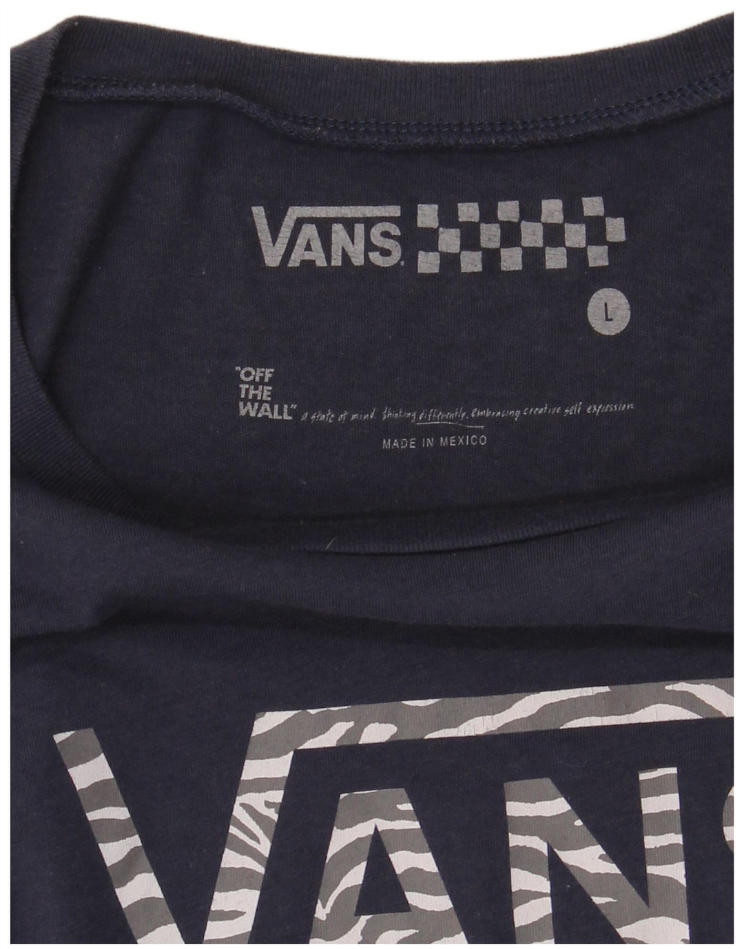 Женская футболка с рисунком Vans Top UK 14, темно-синяя, большая