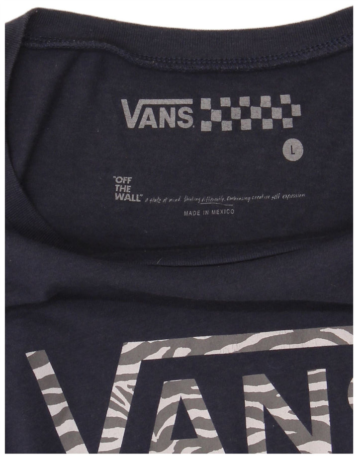 Женская футболка с рисунком Vans Top UK 14, темно-синяя, большая