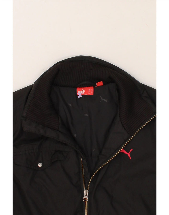 PUMA Womens Windbreaker Jacket UK 16 Large  Black Polyester Vintage Puma and Second-Hand Puma from Messina Hembry 