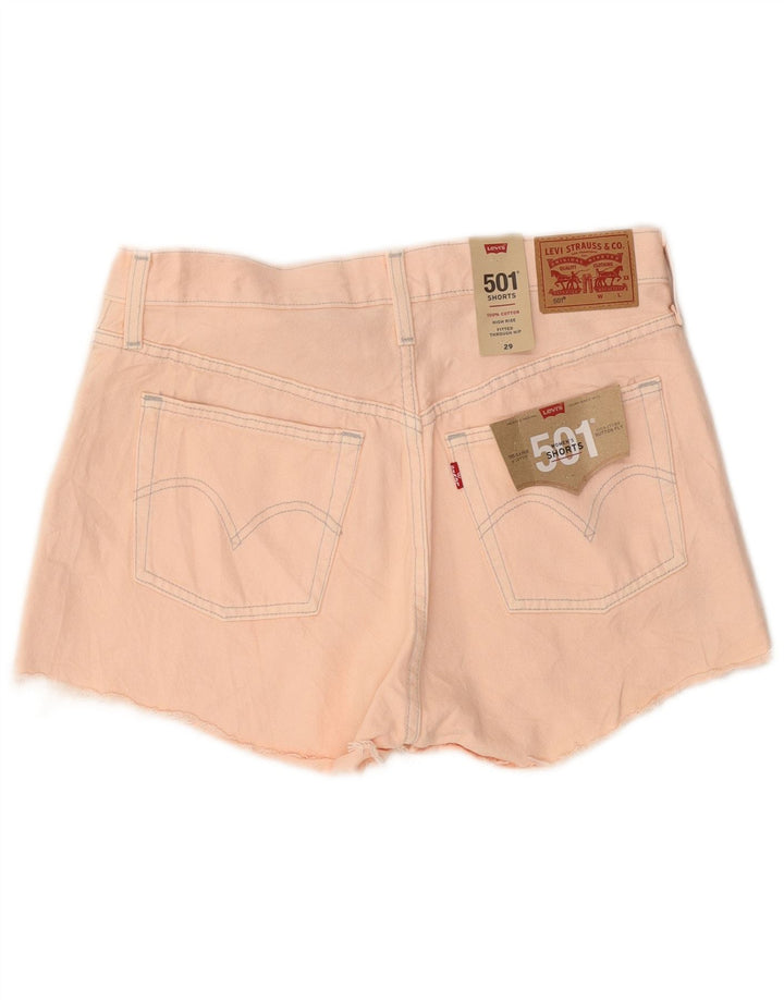 LEVI'S Womens 501 Denim Shorts W29 Medium  Pink Cotton