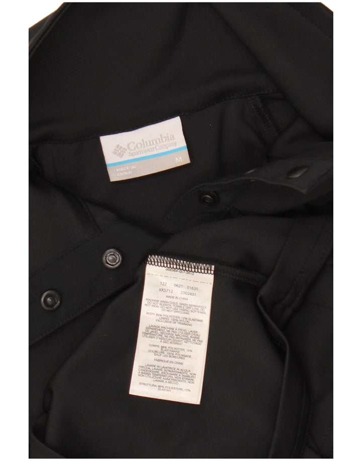 COLUMBIA Женский укороченный пуловер с воротником на пуговицах, спортивный костюм, топ UK 12, средний черный