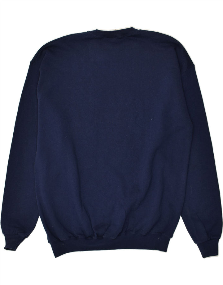 VINTAGE Mens Graphic Sweatshirt Jumper XL Navy Blue Polyester Vintage Vintage and Second-Hand Vintage from Messina Hembry 