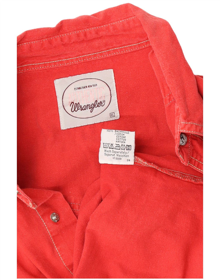 Мужская джинсовая рубашка Wrangler XL, красный хлопок