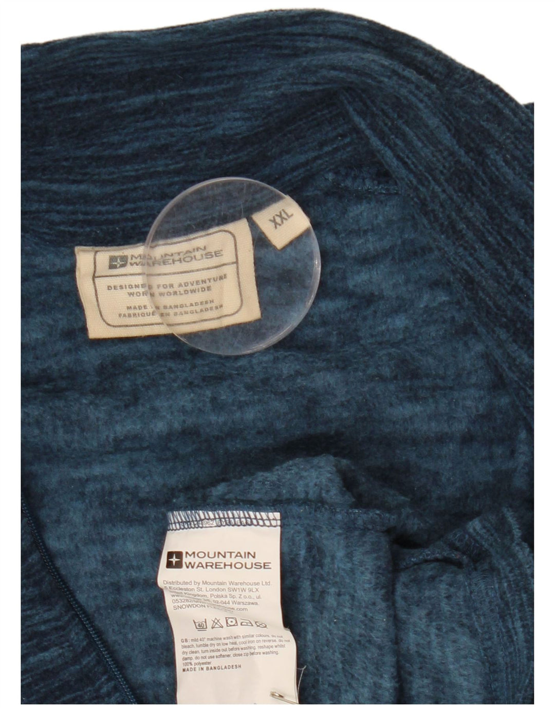 MOUNTAIN WAREHOUSE Мужской флисовый джемпер с воротником на молнии 2XL, синий полиэстер с крапинками