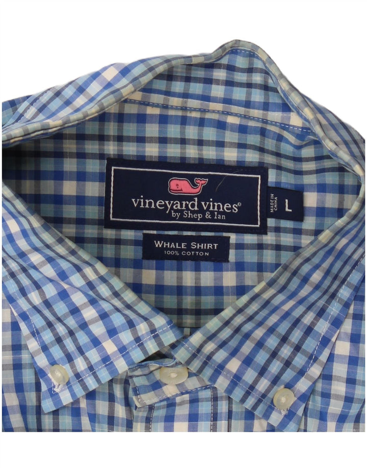 Мужская рубашка VINEYARD VINES, большая синяя клетка, хлопок