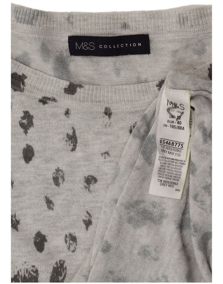 Женский джемпер с вырезом «лодочка» Marks & Spencer UK 12, средний серый