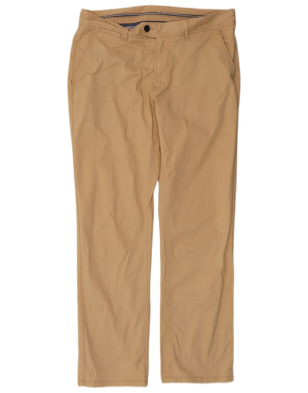 Мужские прямые брюки-чиносы Crew Clothing W34 L30, бежевый хлопок