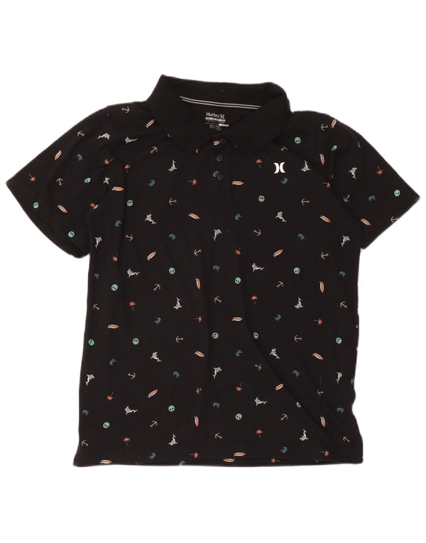 Рубашка-поло Dri Fit с абстрактным узором для мальчиков Hurley, 13–14 лет, XL, черная