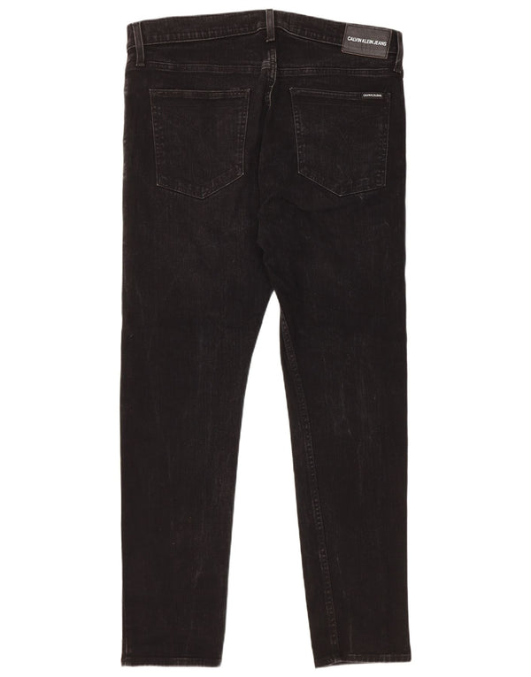Мужские узкие джинсы Calvin Klein W36 L32, черный хлопок