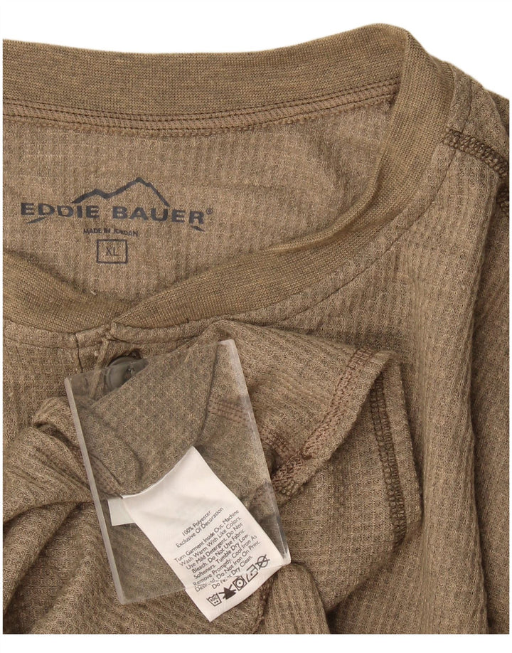 Мужской топ Eddie Bauer с длинным рукавом, большой, бежевый, полиэстер