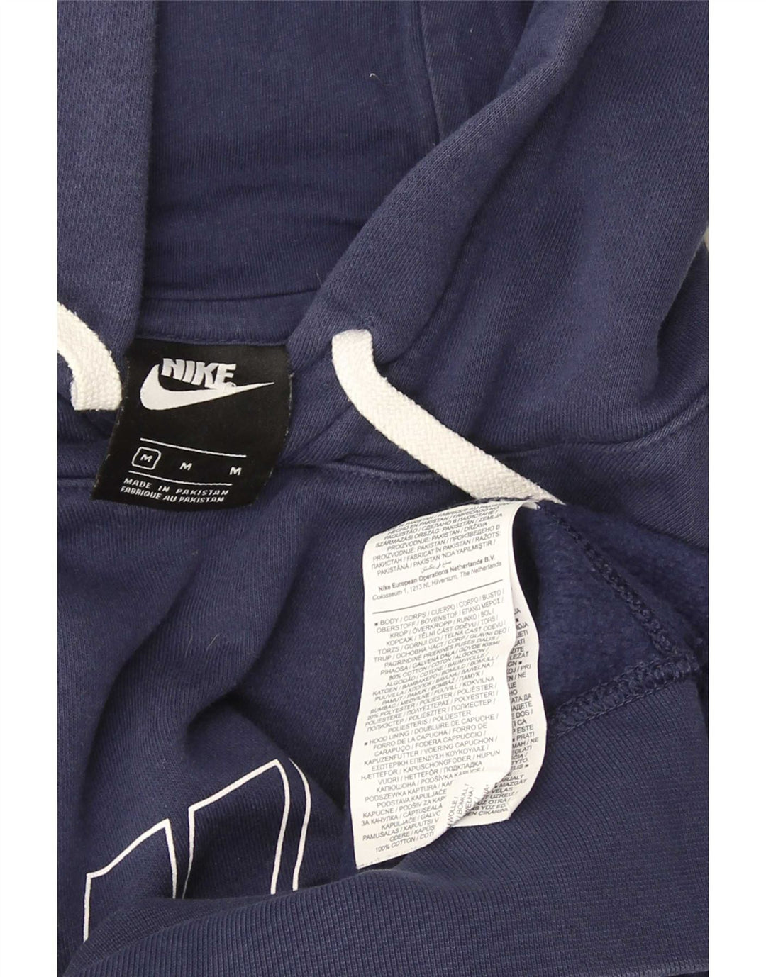 Мужской джемпер с капюшоном с графическим рисунком Nike, средний темно-синий, хлопковый