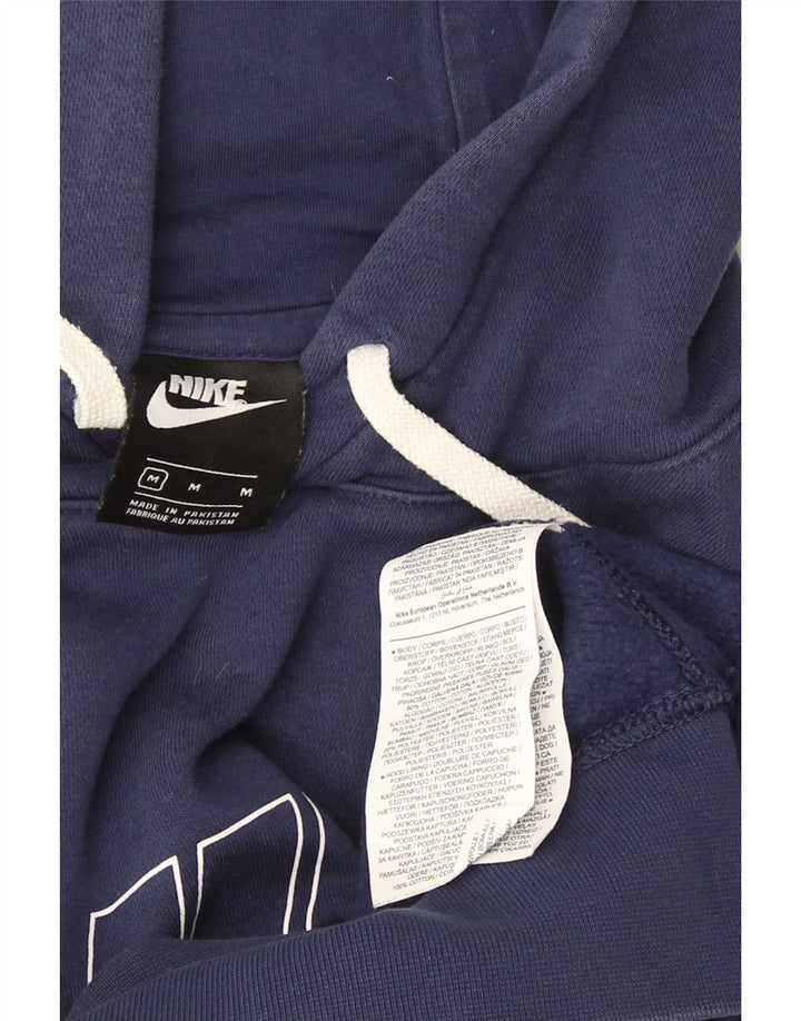 Мужской джемпер с капюшоном с графическим рисунком Nike, средний темно-синий, хлопковый