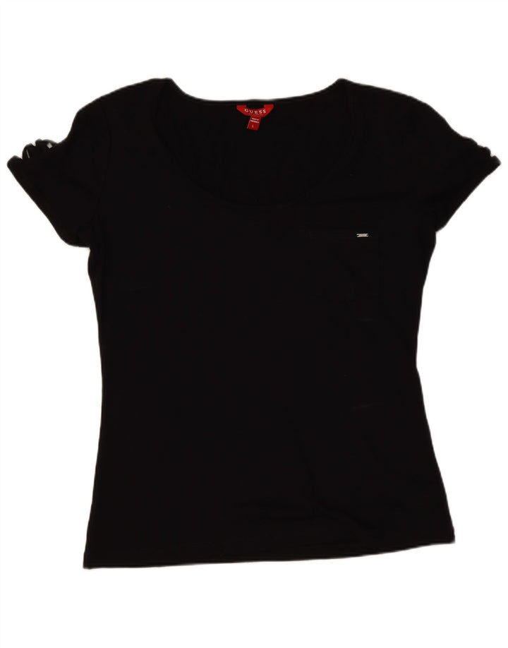 Женская футболка Guess Top UK 14, большой черный полиэстер
