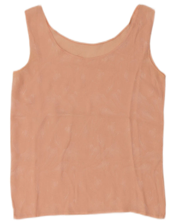 Винтажная женская укороченная блузка без рукавов, топ UK 4 XS, розовый тай-дай