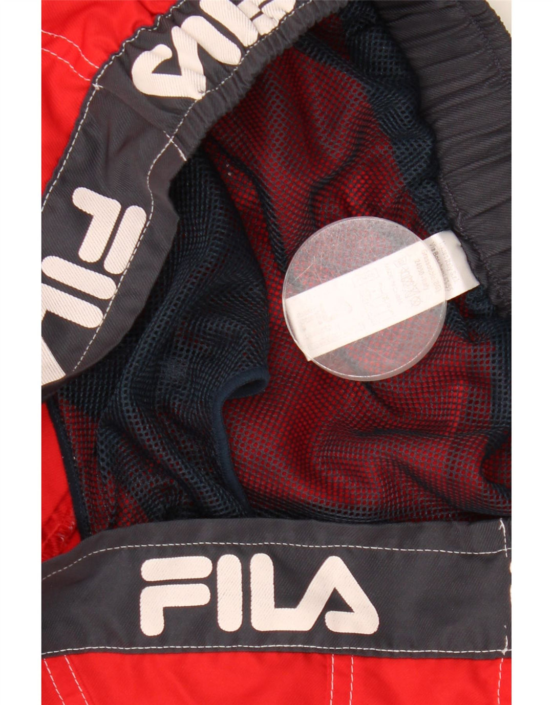 Мужские шорты для плавания FILA с рисунком, большие красные цветные блоки