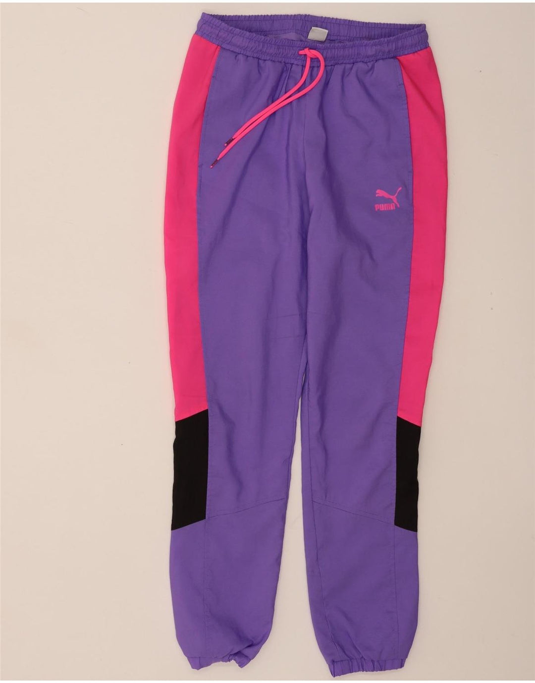 PUMA Mens Tracksuit Trousers Joggers Small  Purple Colourblock Polyester Vintage Puma and Second-Hand Puma from Messina Hembry 