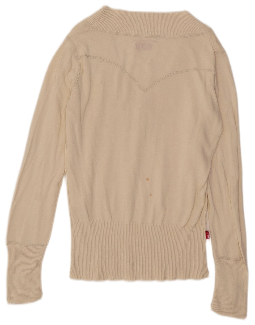 Женский джемпер с v-образным вырезом Levi's UK 12 Medium Off White