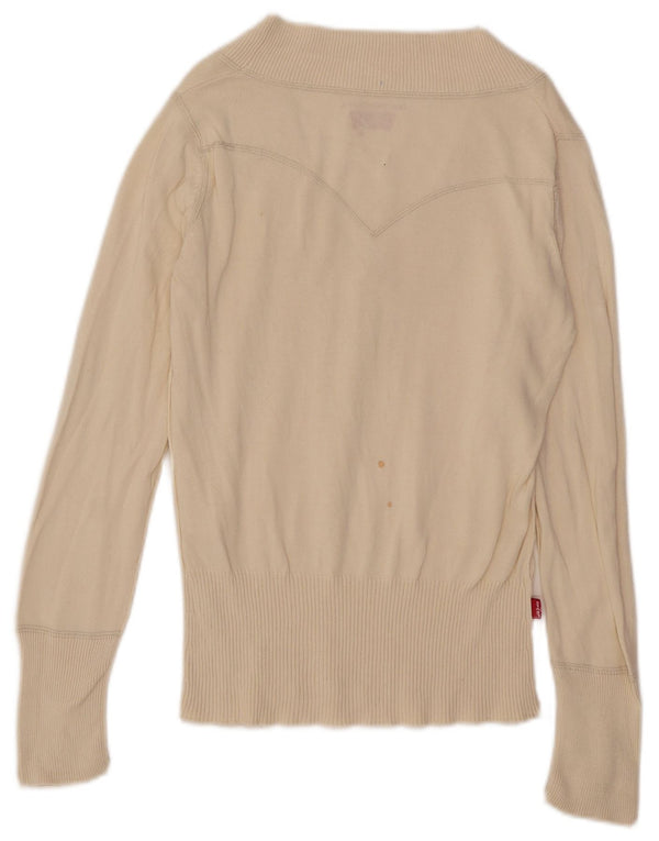 Женский джемпер с v-образным вырезом Levi's UK 12 Medium Off White