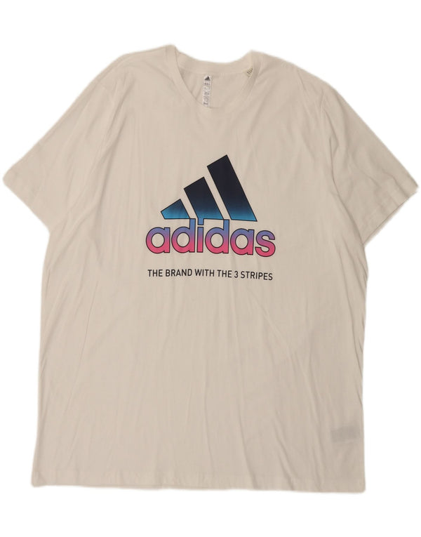 Adidas Мужская футболка с рисунком Top 2XL Белый хлопок