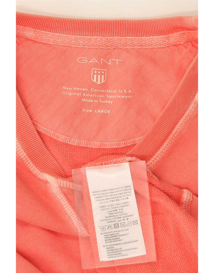 Мужской топ Gant с длинным рукавом, большой розовый хлопок
