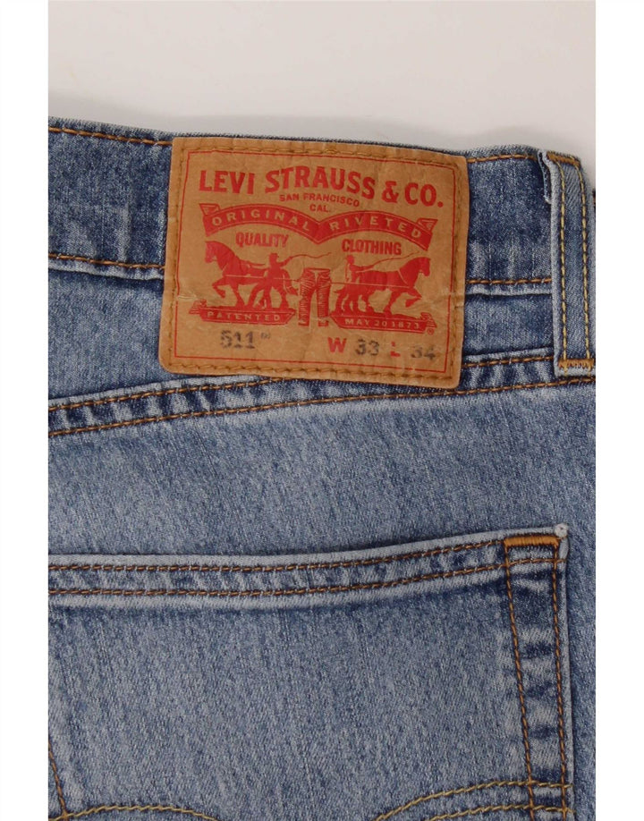 Мужские джинсы Levi's Slim 511 W33 L34 синие, хлопок