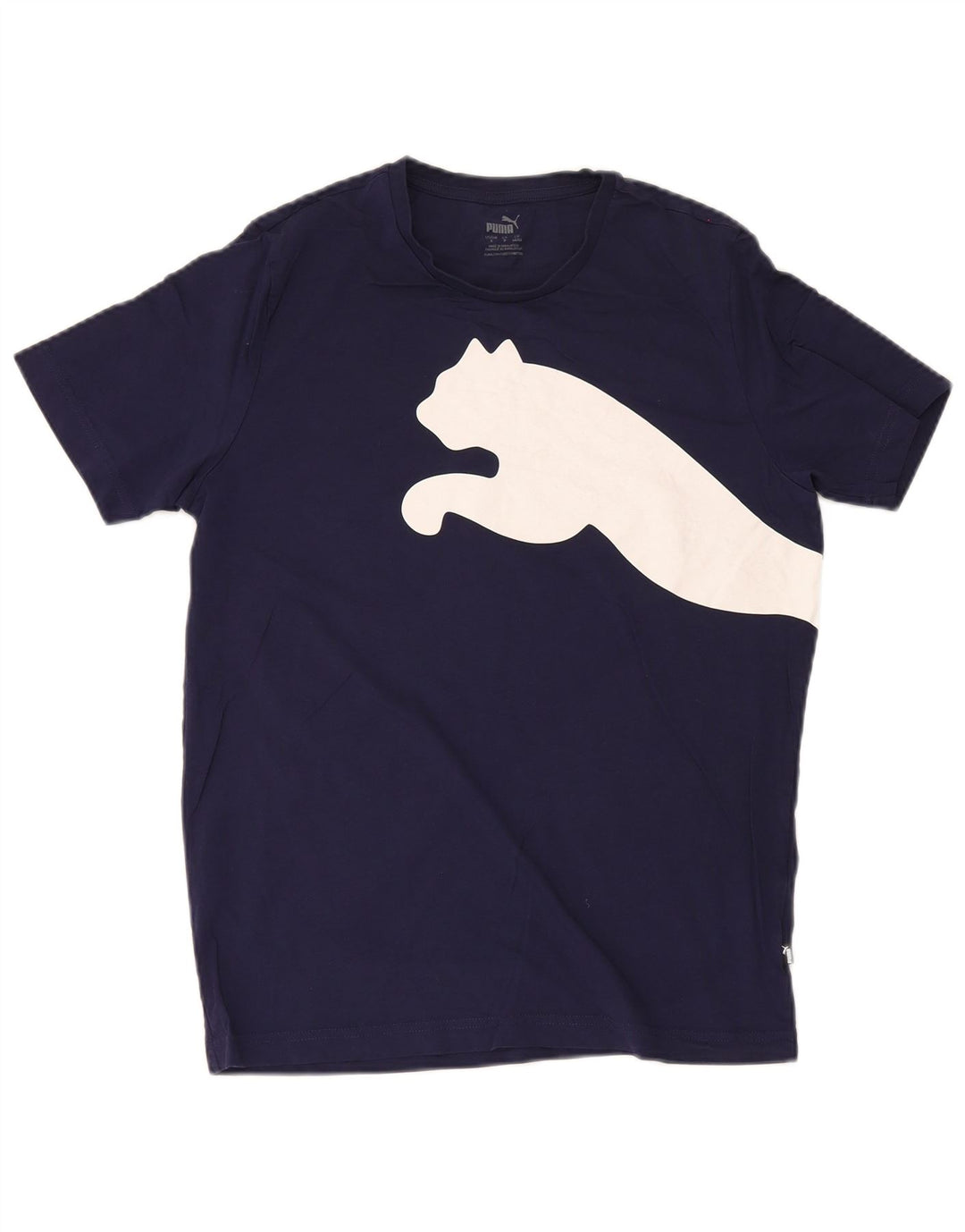 Мужская футболка с рисунком Puma, маленькая, темно-синяя, хлопковая