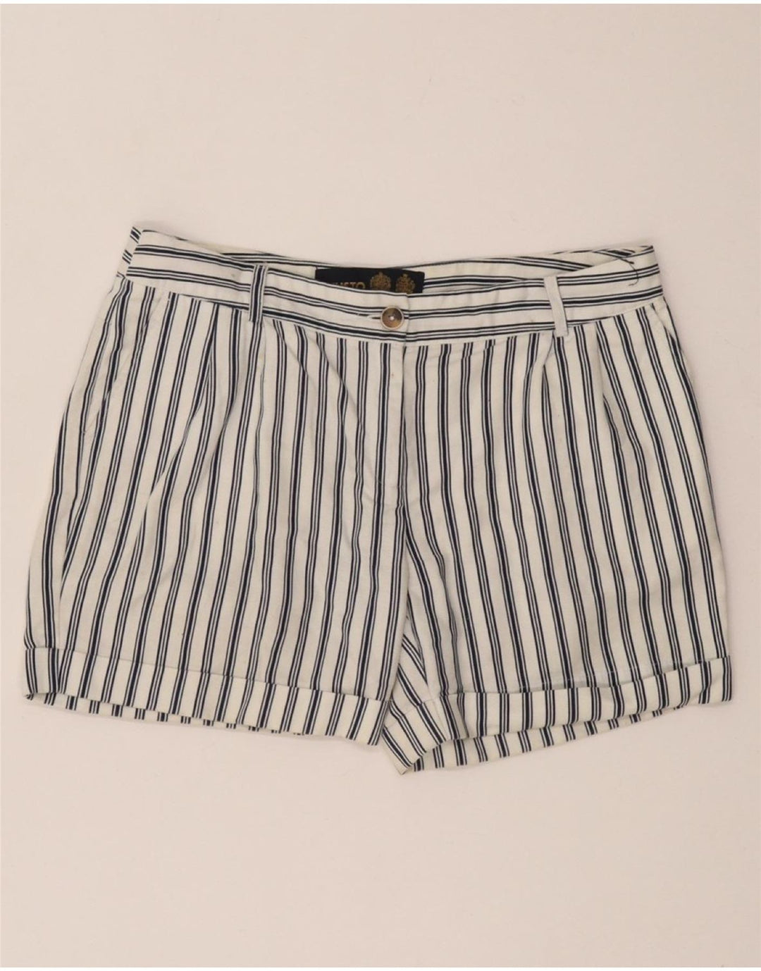MUSTO Женские шорты чинос с завязками UK 10, маленькие W27, хлопок в белую полоску