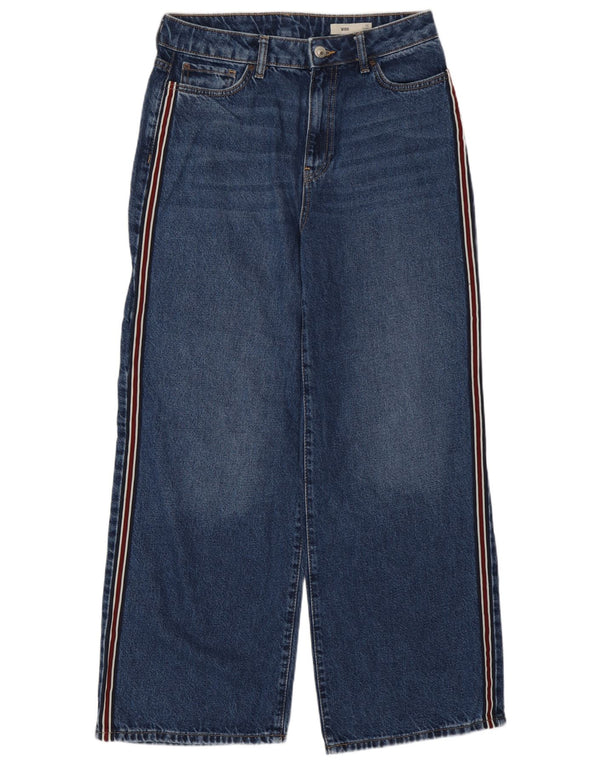Женские широкие джинсы Marks & Spencer UK 12, средние W30 L28, синие, хлопок