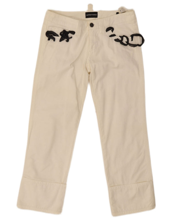 Женские укороченные брюки Emporio Armani UK 8 Small W28 L24 Off White
