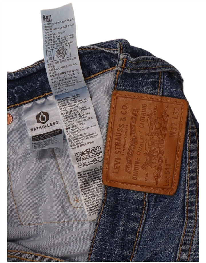 Мужские узкие джинсы Levi's 511 W32 L32 синие, хлопок