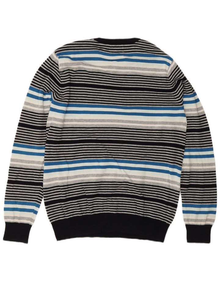 Мужской джемпер с круглым вырезом Jack & Jones, средний разноцветный полосатый свитер