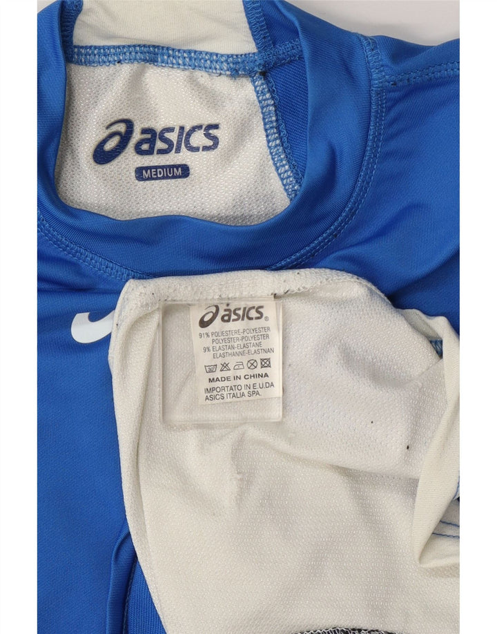 Мужская футболка Asics, верх, средний синий, полиэстер с цветными блоками