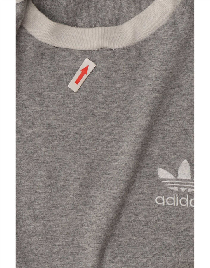 Adidas Мужская футболка из хлопка среднего серого цвета с крапинками