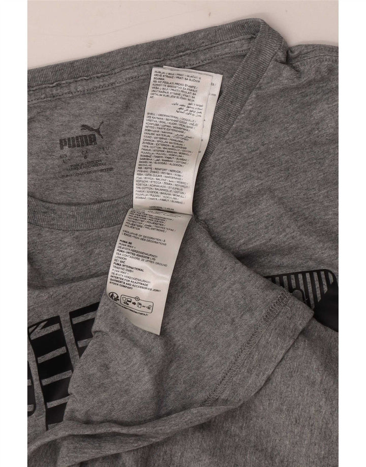 Мужская футболка с рисунком Puma, большой серый хлопок