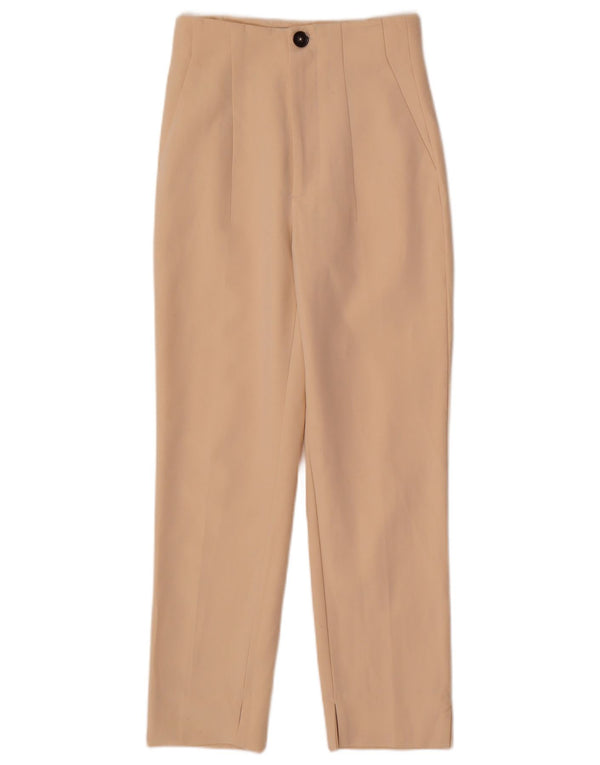 Женские зауженные повседневные брюки с высокой талией Zara EU 34 2XS W24 L26 Бежевые