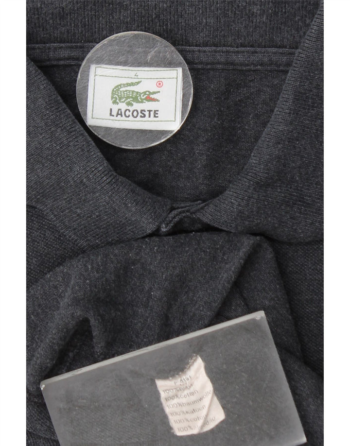 Мужская рубашка-поло Lacoste с длинным рукавом, размер 4, средний серый хлопок