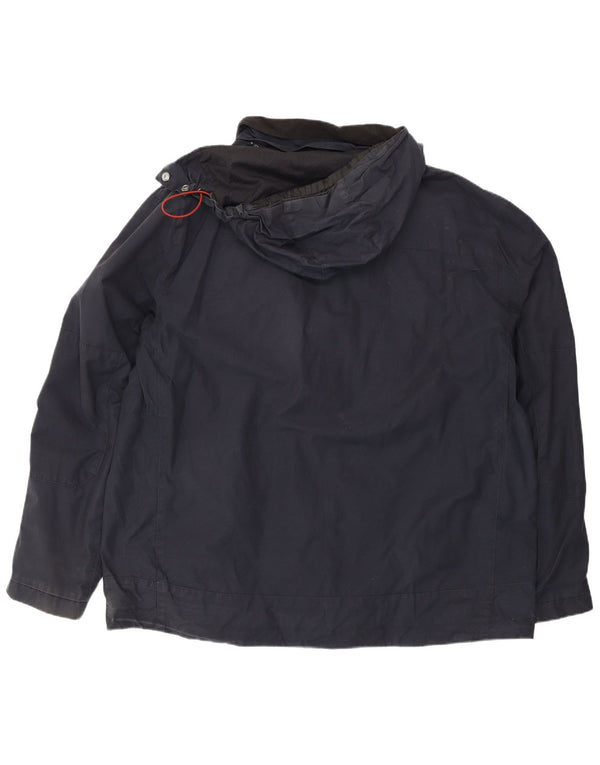 Мужская ветровка Marks & Spencer с капюшоном UK 42 XL темно-синяя хлопковая