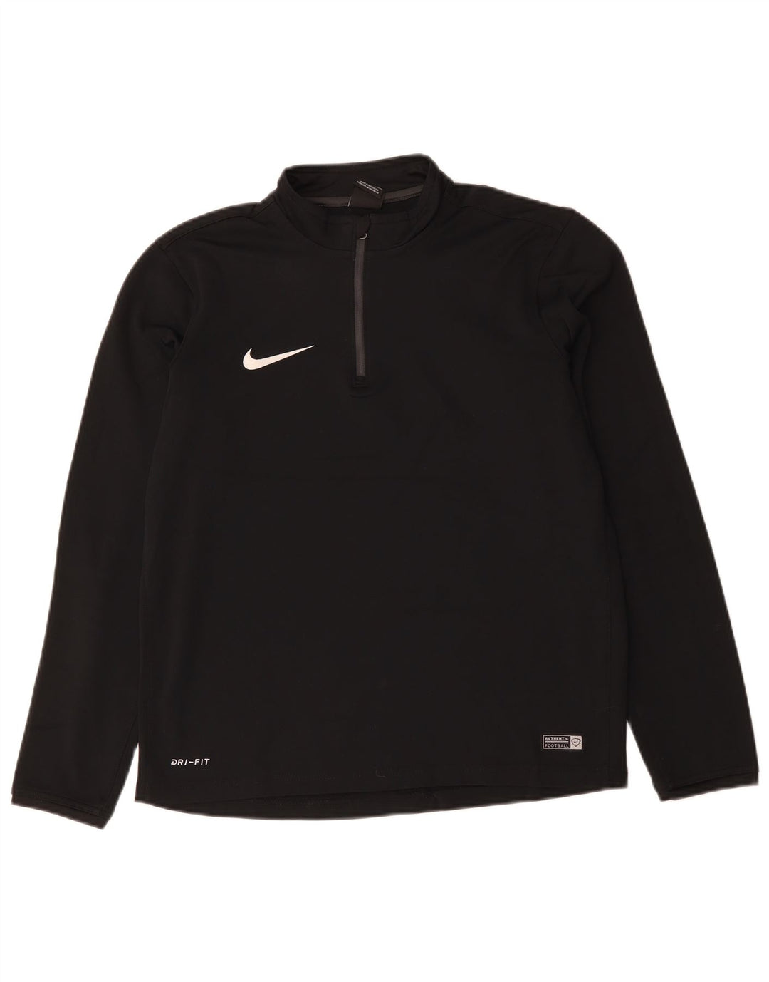 Мужской пуловер NIKE Dri Fit с воротником на молнии, спортивный костюм, средний черный полиэстер