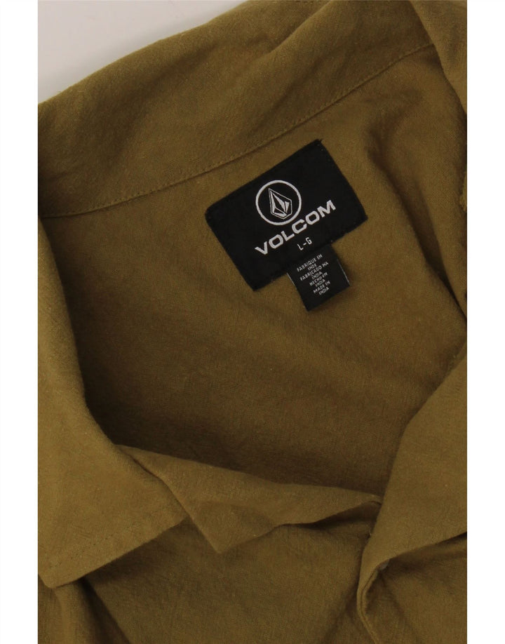 Мужская рубашка с коротким рукавом Volcom, большая, хаки