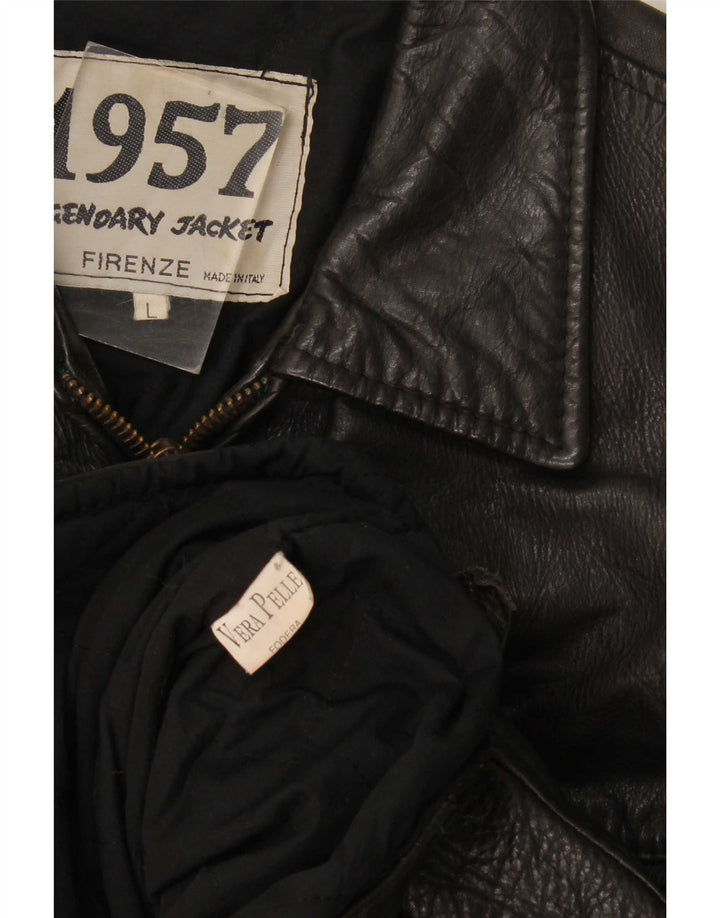 Legendary Jacket 1957 Мужская кожаная куртка UK 40, большая черная
