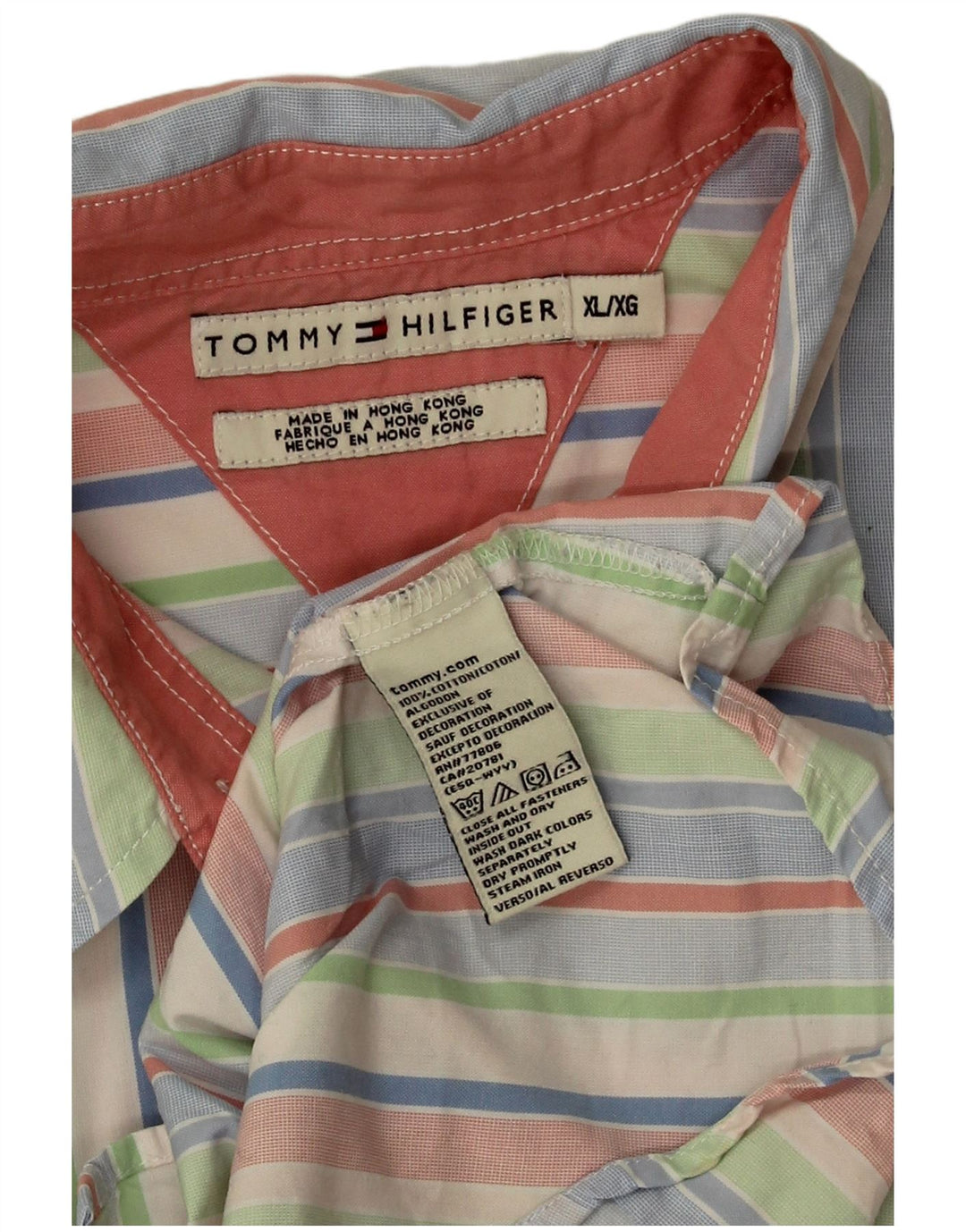 Женская рубашка Tommy Hilfiger UK 18 XL, хлопок в разноцветную полоску