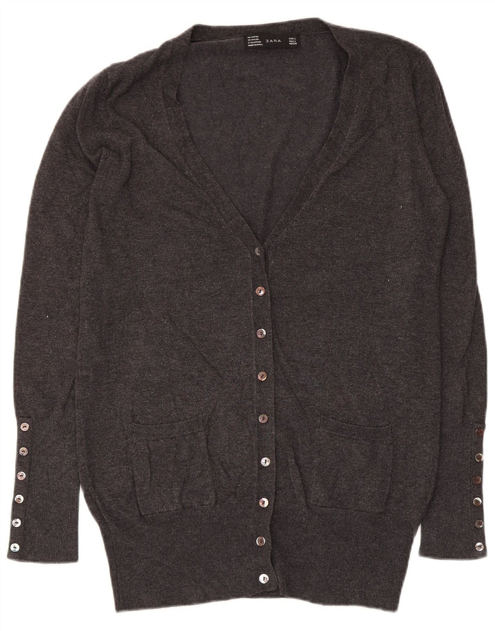 Женский кардиган Zara UK 14, большой серый вискоза