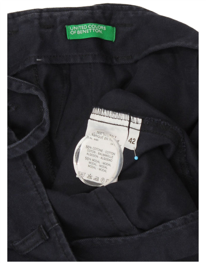 Benetton Женская макси-юбка IT 42 Medium W28 Темно-синий хлопок