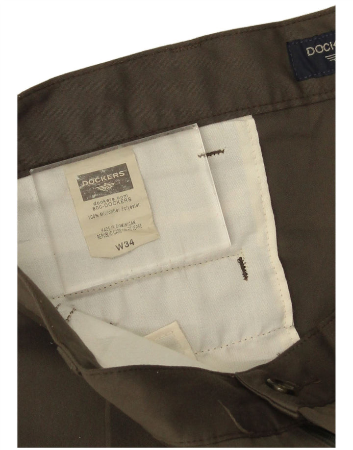 Мужские шорты чинос Dockers W34, большой цвет хаки, полиэстер